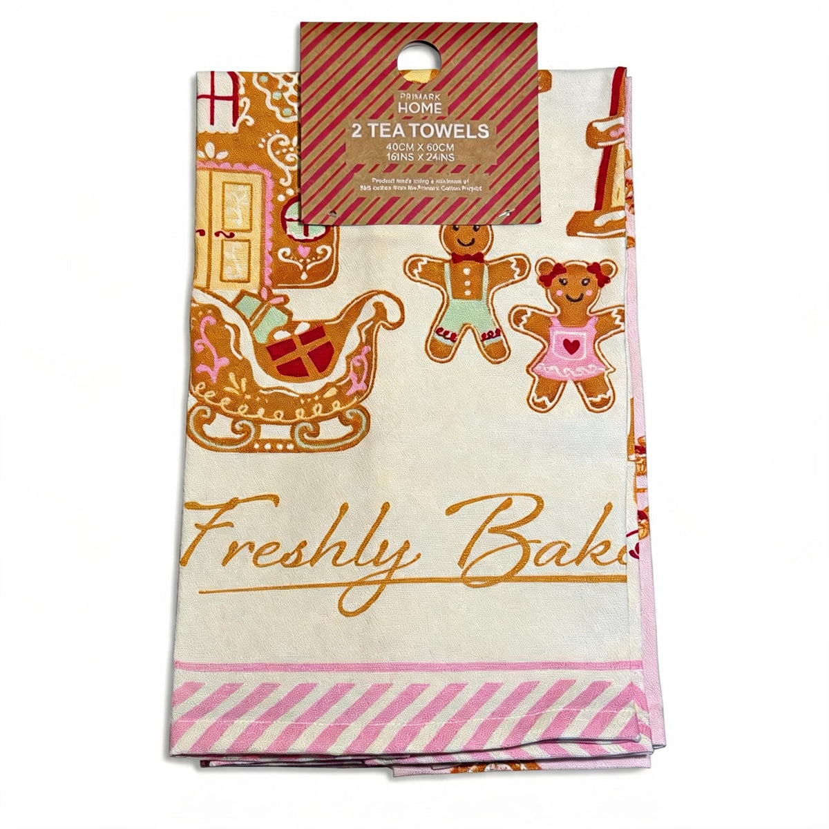Christmas Gingerbread Tea Towels Twin Pack