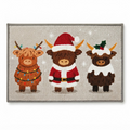 Christmas Highland Cow Door Matt