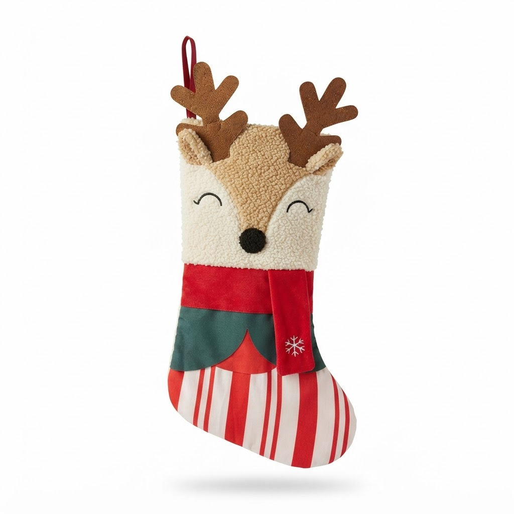 Christmas Reindeer Hanging Sock