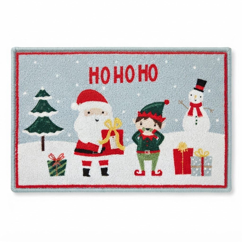 Christmas Santa and Elf Door Mat - N-TASH