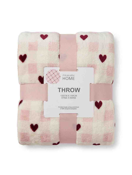 Cozy Pink Heart Throw - Embrace Comfort and Style - N-TASH