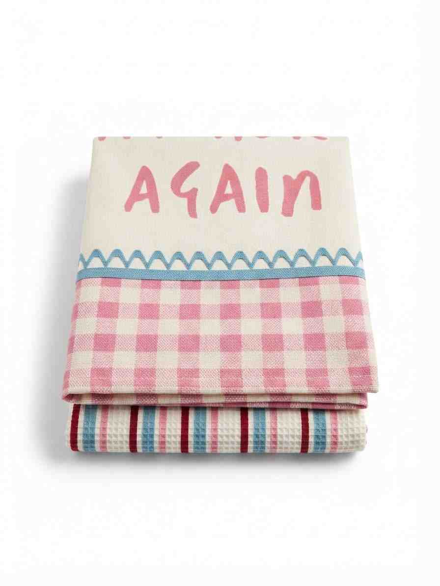 Elevate Your Kitchen Décor with Checked Pink and White Tea Towels - N-TASH