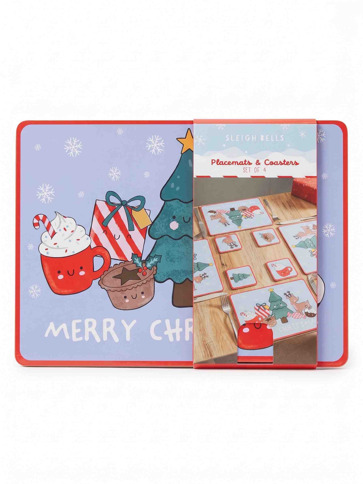 Festive Placemats and Coasters Set for a Cheerful Holiday Dining Experience