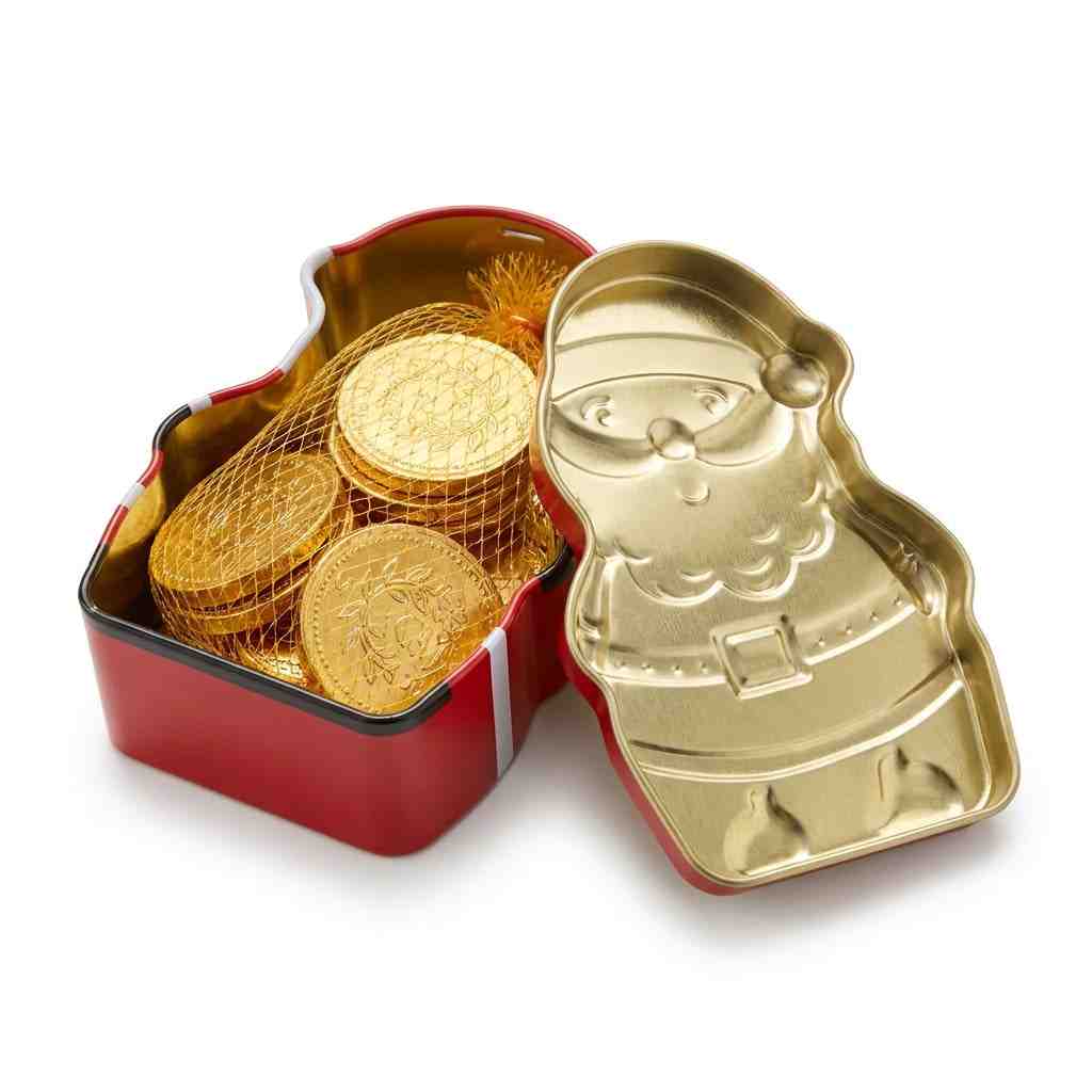 Indulge in Holiday Joy with Our Milk Chocolate Santa Coin Box - N-TASH